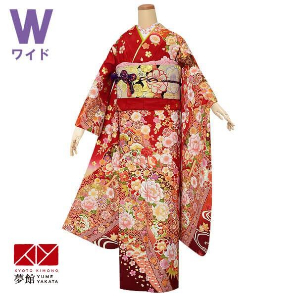振袖 レンタル 成人式 結婚式 赤　雲取り流水牡丹(絹)(w) 一点物12月〜1月利用 対応身長150〜160cm RS1536