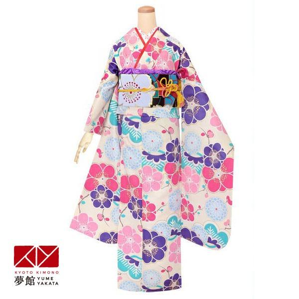 振袖 正絹 courregesクレージュ 花模様 身丈163cm 裄丈67cm 振袖 中古