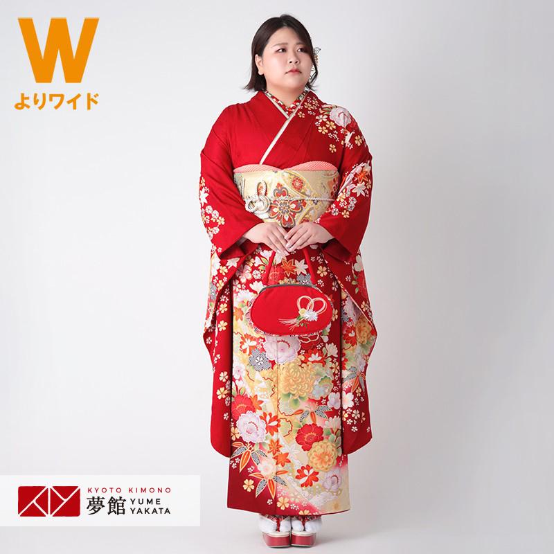 振袖 レンタル 成人式 結婚式 赤 熨斗に菊桜(絹)(特)(R1802)12月〜1月 