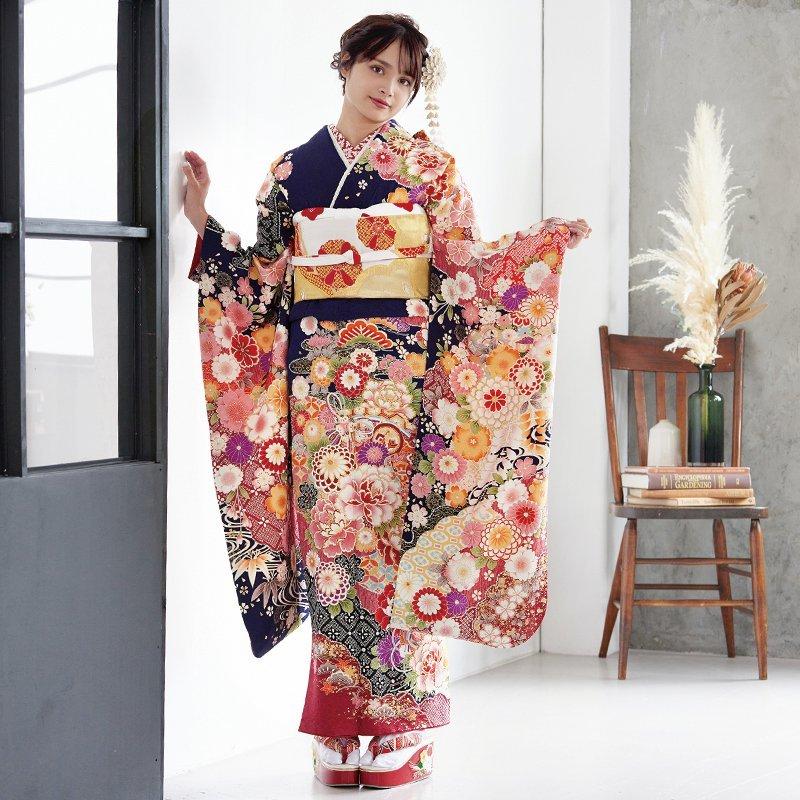 定価108000円セール開催中!振袖 レンタル 成人式 結婚式 濃紺 定価108000円セール開催中!振袖 レンタル 成人式 結婚式 濃紺