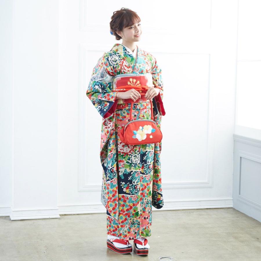振袖 レンタル 成人式 結婚式 薄青緑 牡丹 モダンアンテナ 12月〜1月利用 対応身長154〜165cm RS1858の画像