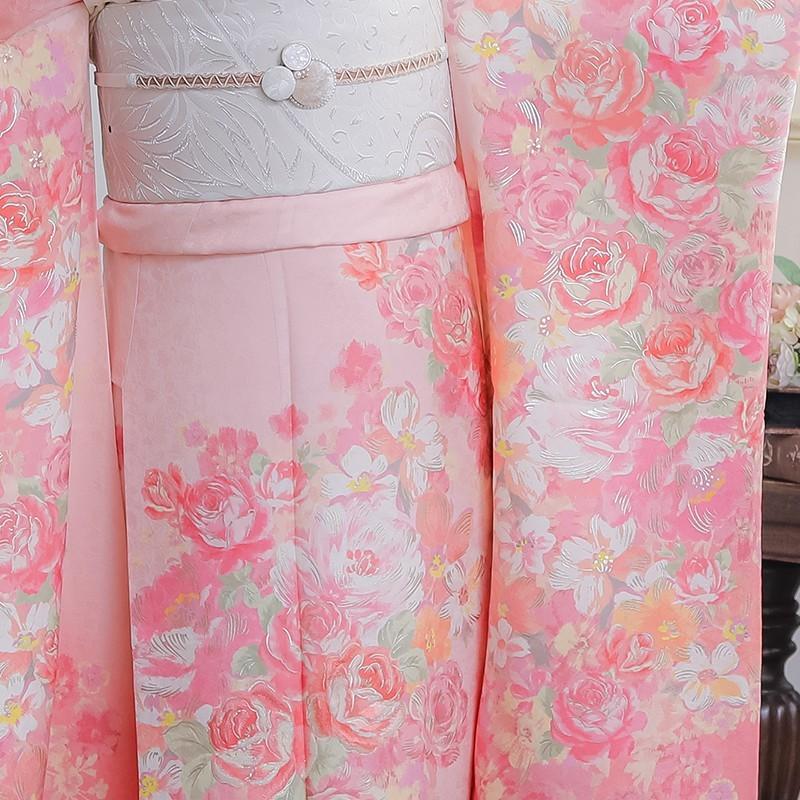 花柄振袖 ピンク系 絹素材 振袖 レンタル 成人式 結婚式 ピンク 薔薇尽し(絹)(R1491) LIZ LISA12