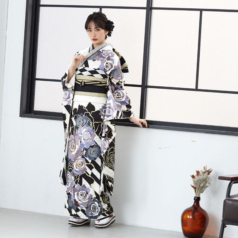 振袖CECIL McBEE薔薇尽しバラオフホワイト未仕立て仮絵羽