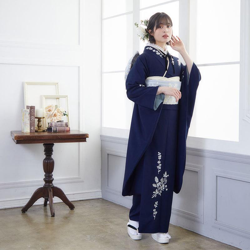 定価68200円セール開催中！振袖 レンタル 成人式 結婚式 紺 草花 Kami