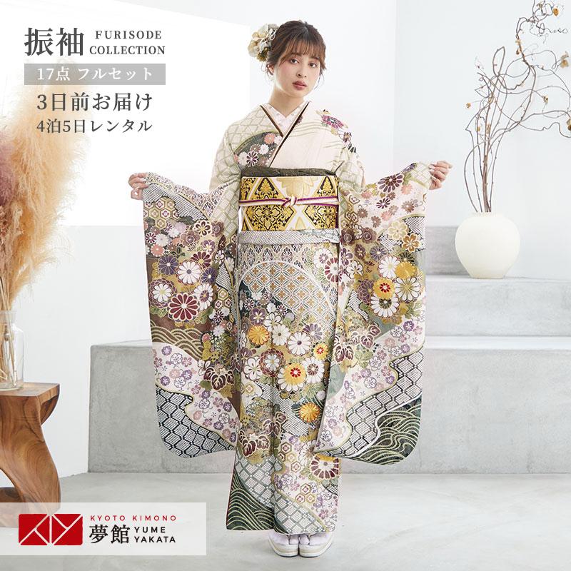 506z26☆振袖 身幅広め 身丈裄長め モダン 個性的☆美品 成人式 結婚式 振袖 レンタル 成人式 結婚式 白×黒 大輪牡丹12月〜1月利用 対応