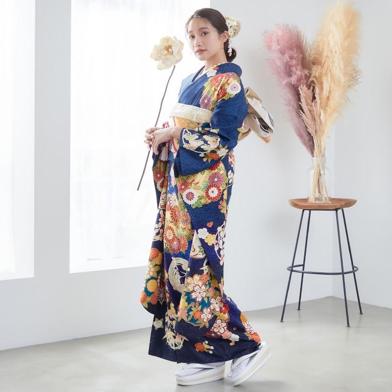 振袖 レンタル 成人式 結婚式 吉澤の友禅紺 四君子 吉澤の友禅 12月〜1