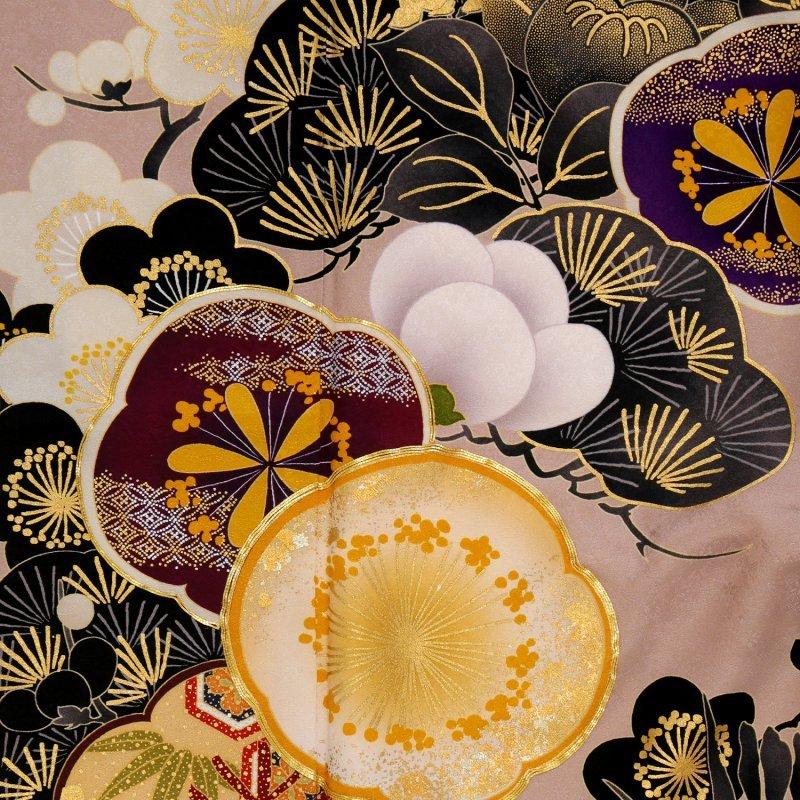 匿名配送 振袖 レンタル 成人式 結婚式 ピンクベージュ 松に吉祥花（R1990）Vサンク 12月〜1月利用 対応身長165〜169cm RS2019 【CEG2957923293】(108000円)