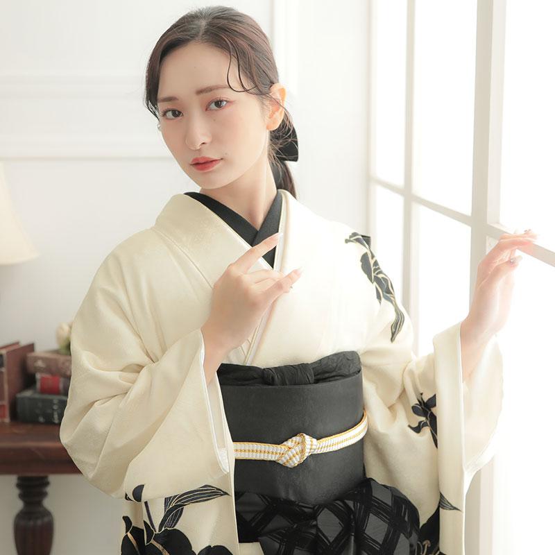 振袖 レンタル 成人式 結婚式 オフホワイト 百合12月〜1月利用