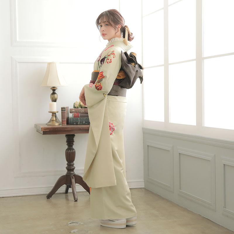 振袖 レンタル 成人式 結婚式 ベージュ チューリップ 和風館 12