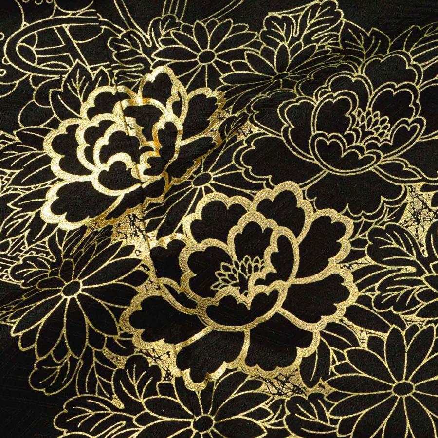振袖 レンタル 成人式 結婚式 黒 金箔花薬玉熨斗 カランコエ12月〜1月