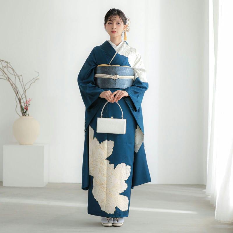 振袖 レンタル 成人式 結婚式 青 大輪牡丹12月〜1月利用 対応 振袖 レンタル 成人式 結婚式 青 大輪牡丹12月〜1月利用 対応