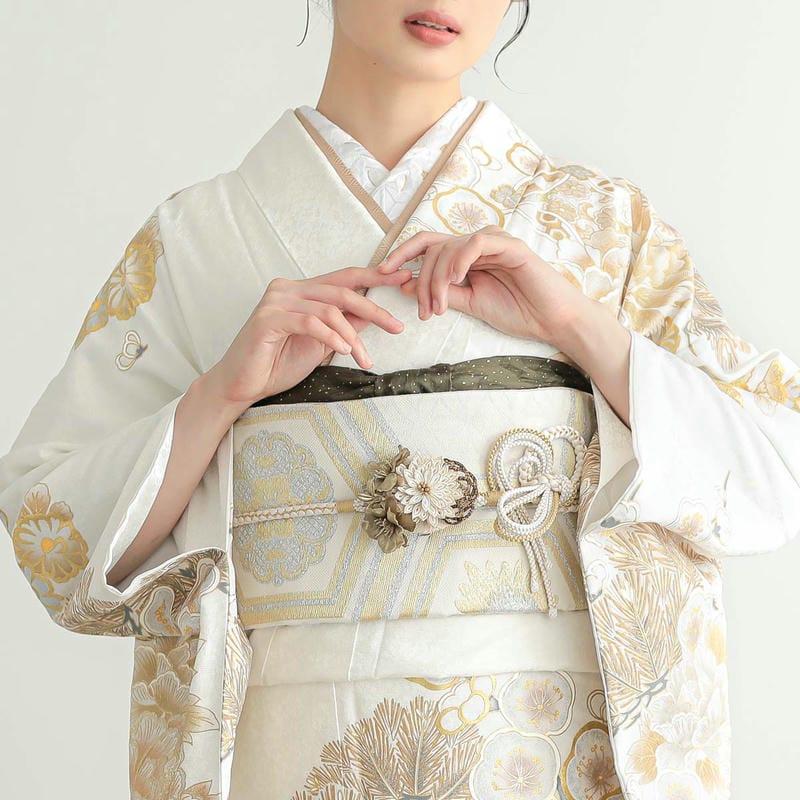 振袖 レンタル 成人式 結婚式 白金 牡丹に松竹梅12月〜1月利用 対応
