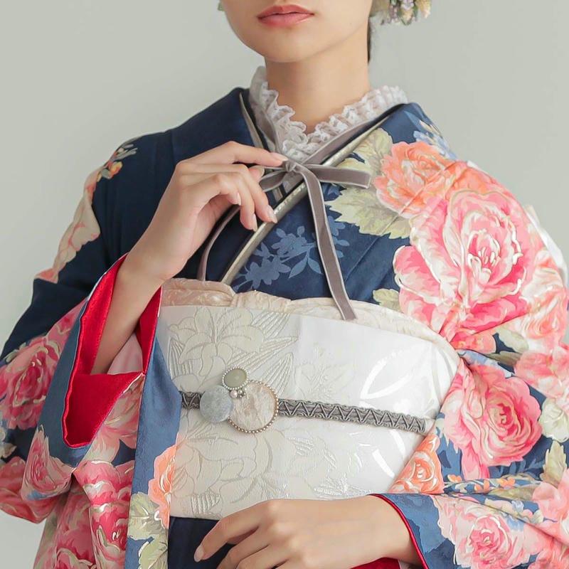 振袖 レンタル 成人式 結婚式 紺 薔薇尽くし LIZ LISA12月〜1月利用 