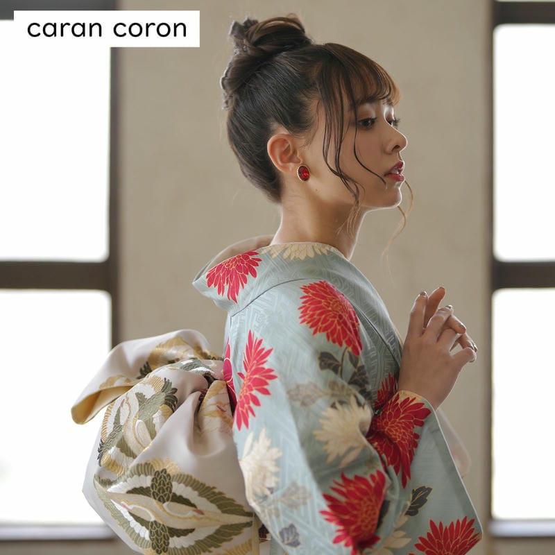 振袖 レンタル 成人式 結婚式 水色×クリーム 菊に扇面椿 caran coron12