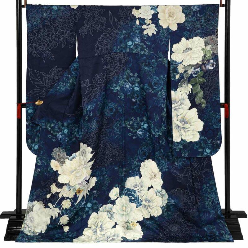 振袖 レンタル 成人式 結婚式 青 牡丹 OLD&NEW 12月〜1月利用 対応