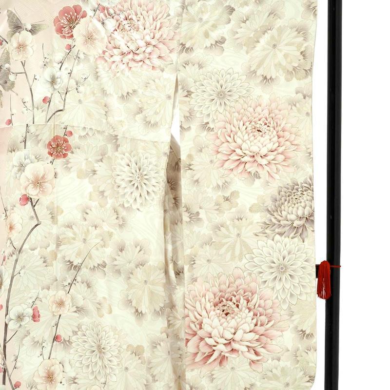 振袖 レンタル 成人式 結婚式 薄ピンク×白 牡丹に梅 華徒然×吉木千沙都