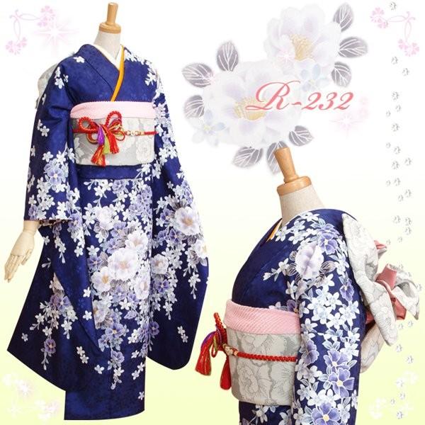 振袖 レンタル 成人式 結婚式 紫紺 椿と花の調べ12月〜1月利用 対応身長154〜165cm RS232の画像