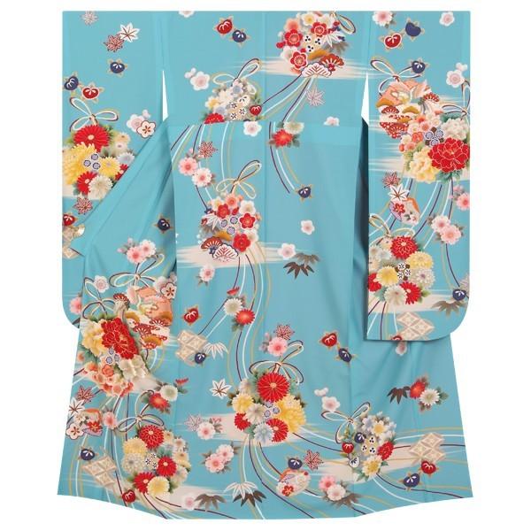 きもの道楽 振袖 レンタル 成人式 結婚式 水色 牡丹と雪輪に鳳凰と花