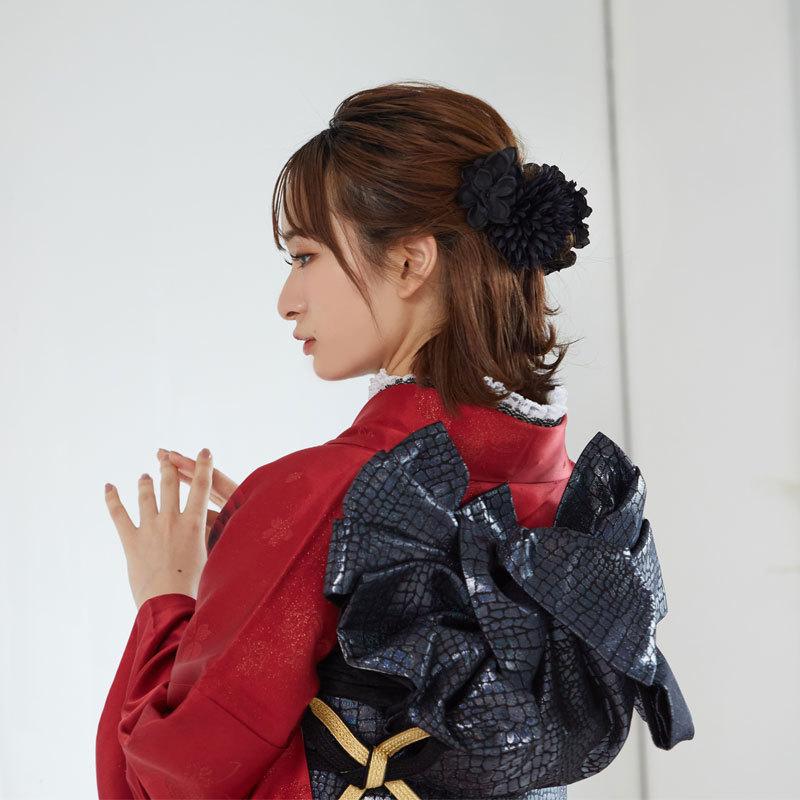 振袖 レンタル 成人式 結婚式 赤 真紅のモダンローズ(絹) 一点物 振袖 レンタル 成人式 結婚式 赤 真紅のモダンローズ(絹) 一点物