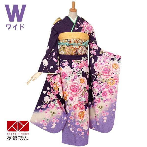 振袖 レンタル 成人式 結婚式 紫 牡丹とリボン 絹 W 一点物 レディース