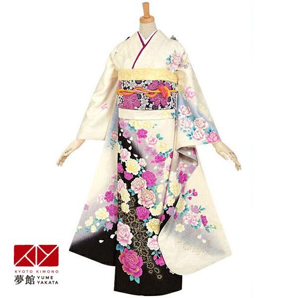 振袖 レンタル 成人式 結婚式 白 枝垂れ牡丹花(絹)12月〜1月利用 対応身長154〜165cm RS628