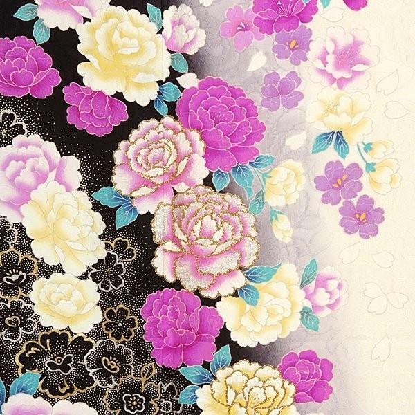 振袖 レンタル 成人式 結婚式 白 枝垂れ牡丹花(絹)12月〜1月利用 対応身長154〜165cm RS628の画像