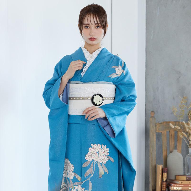 定価59600円セール開催中！振袖 レンタル 成人式 結婚式 ブルー