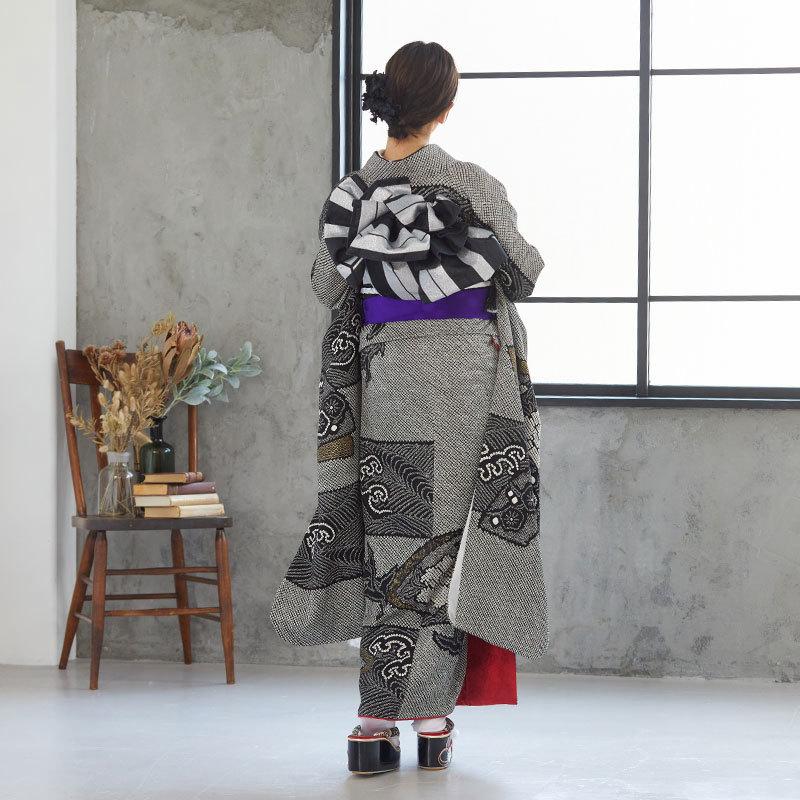 振袖　総絞り　　数日限定価格 定価97500円セール開催中！振袖 レンタル 成人式 結婚式 黒 総
