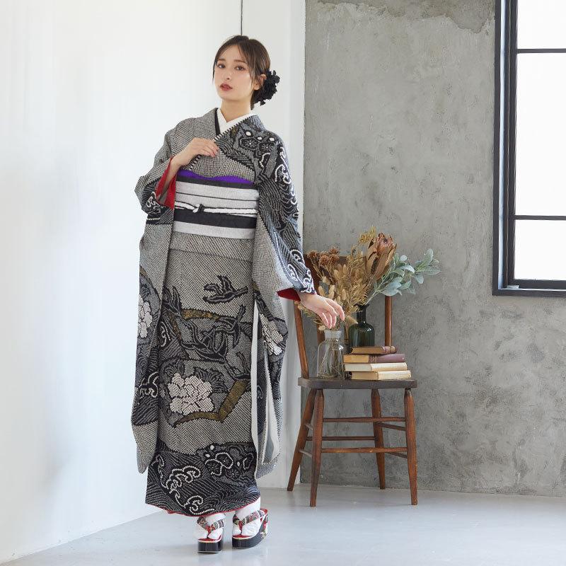 振袖 豪華 牡丹 総絞り 振りぼかし 身丈158cm 408z34☆振袖 総絞り 牡丹 紫 成人式 結婚式☆状態良好 - メルカリ