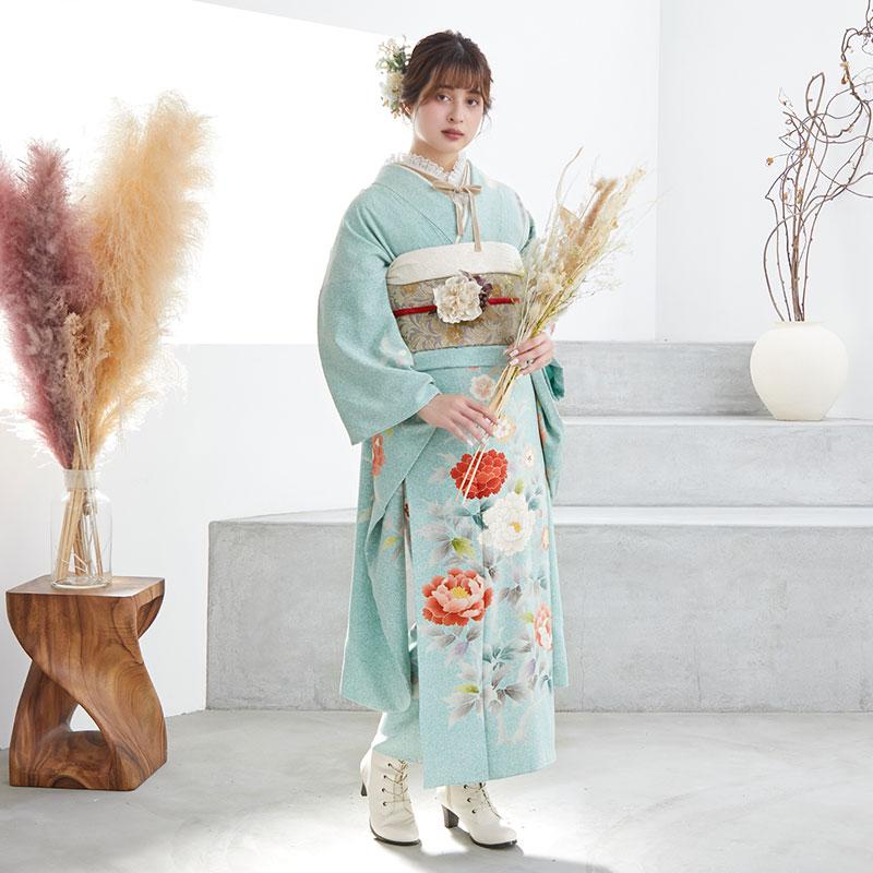 正絹振袖フルセット ✨きぬたや本総絞り 青牡丹 高級一点物 成人式✨前撮り結婚式 振袖 レンタル 成人式 結婚式 ブルー 清華牡丹(絹) 一点物12月〜1月
