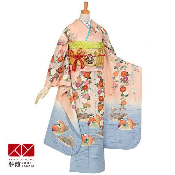 振袖 レンタル 成人式 結婚式 ピンク　鴛鴦遊苑(絹) 一点物12月〜1月利用 対応身長155〜159cm RS796