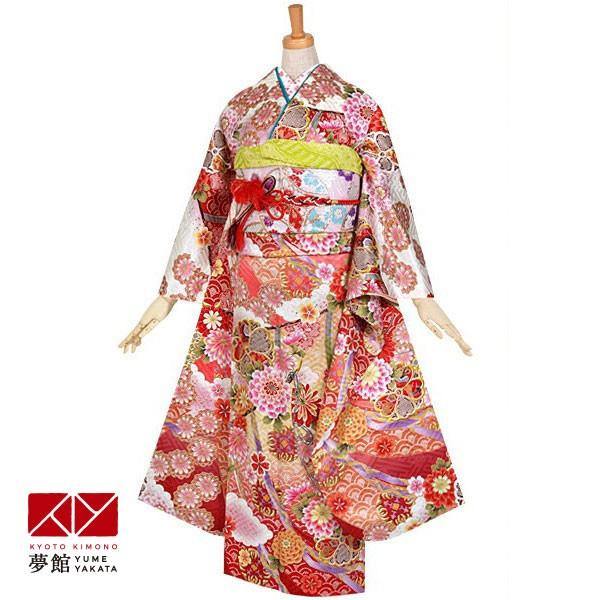 振袖 レンタル 成人式 結婚式 白　几帳に万寿菊(絹) 一点物12月〜1月利用 対応身長147〜154cm RS821