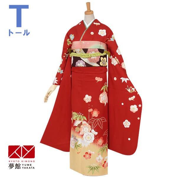 振袖 レンタル 成人式 結婚式 赤　梅散らし宝尽くし(R549)(R1889)(絹)12月〜1月利用 対応身長165〜169cm RS842