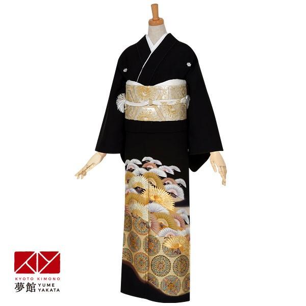 黒留袖 レンタル  kansai 結婚式 金蒔菊と唐華文（金茶暈し） 貸衣装 フルセット 対応身長155〜164cm T121
