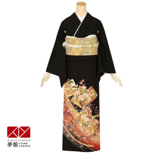 黒留袖 レンタル 結婚式 色紙に熨斗 着物 貸衣装 お呼ばれ 女性 和装 親族 対応身長155〜164cm T241