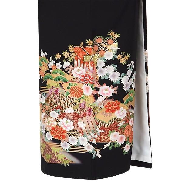 黒留袖 レンタル 結婚式 御所車に源氏香 貸衣装 フルセット 対応身長