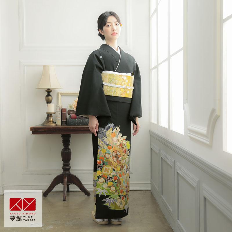 黒留袖 レンタル ジャパンスタイル 結婚式 束ね熨斗に鼓と宝尽し 貸