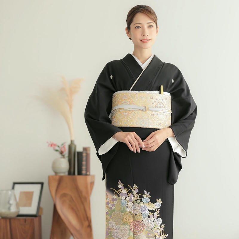 YUMI KATSURA（ユミカツラ） 黒留袖 レンタル 桂由美 結婚式 薔薇と