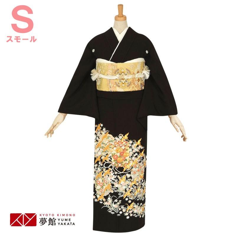 黒留袖 レンタル 結婚式 金駒刺繍 金駒鶴に貝桶(S)(T222) 貸衣装 フル