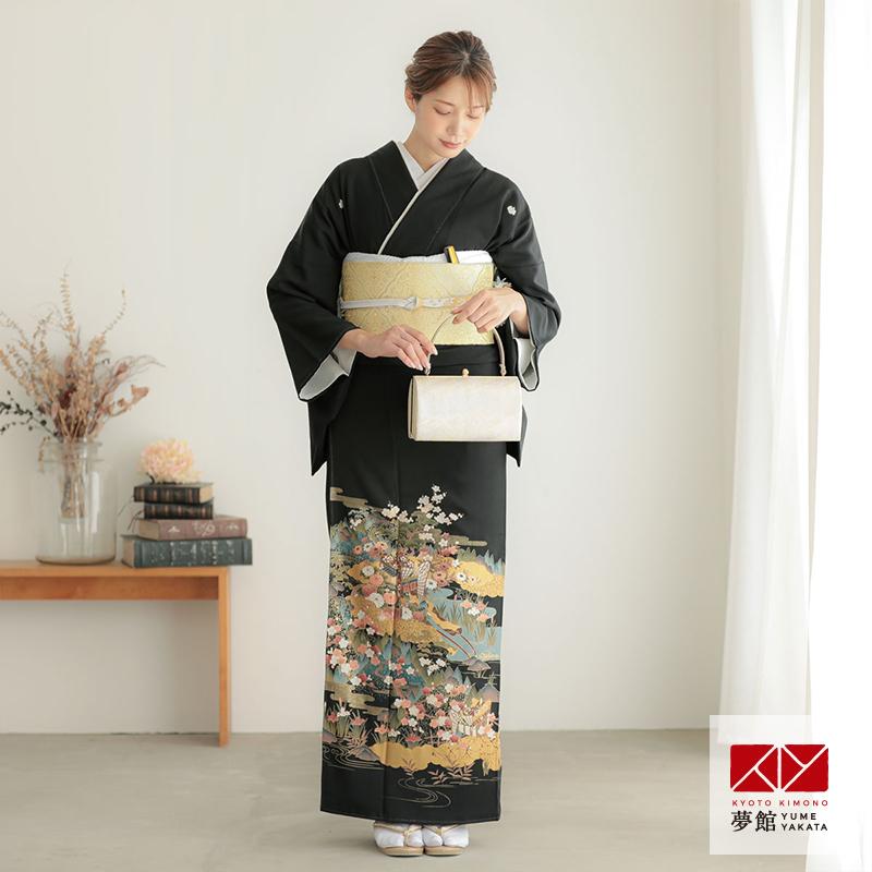 黒留袖 レンタル 結婚式 御所解き文様 貸衣装 フルセット 対応身長147  