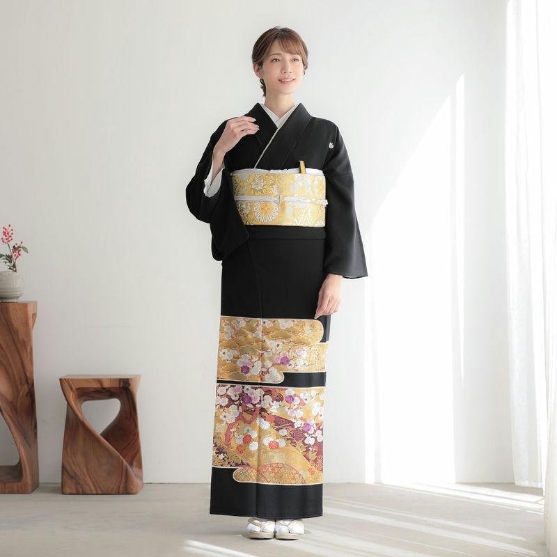黒留袖 レンタル 結婚式 京友禅 エ霞に松梅菊 貸衣装 フルセット 対応