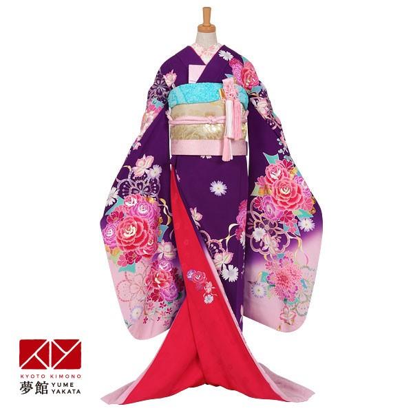 花嫁衣裳 引き振袖 大振袖 レンタル 安い 結婚式 婚礼 パープル フラワージュエリー ホテル・式場への配送OK W007 | ブランド登録なし