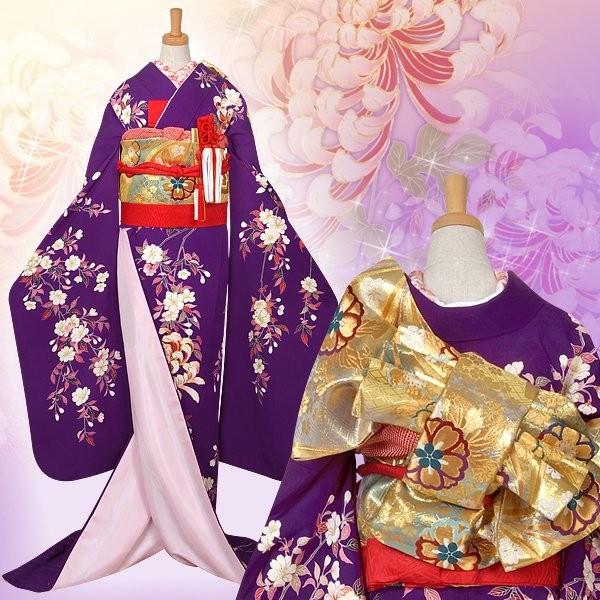 花嫁衣裳 引き振袖 大振袖 レンタル 安い 結婚式 婚礼 紫 春秋花比べ ホテル・式場への配送OK W009 | ブランド登録なし | 03
