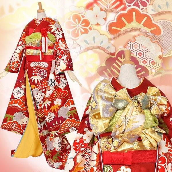 花嫁衣裳 引き振袖 大振袖 レンタル 安い 結婚式 婚礼 赤 雪輪松竹梅 ホテル・式場への配送OK W010 | ブランド登録なし | 03