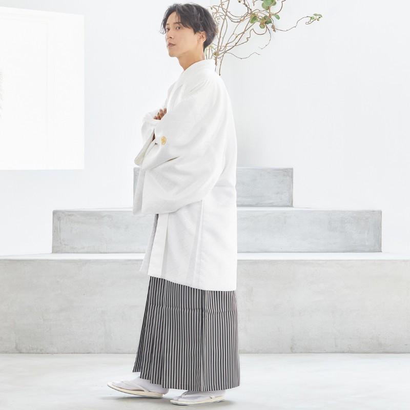 紋付袴 男 レンタル 結婚式 式典 白紋付×縞袴 卒業式 羽織袴 紋付袴 男 レンタル 結婚式 式典 白紋付×縞袴 卒業式 羽織袴