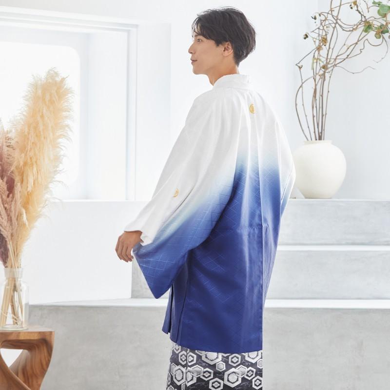 2月〜12月利用 紋付袴 男 レンタル 結婚式 式典  白紺紋付×柄袴 卒業式 羽織袴 対応身長178〜182cm Y018-Y180_5