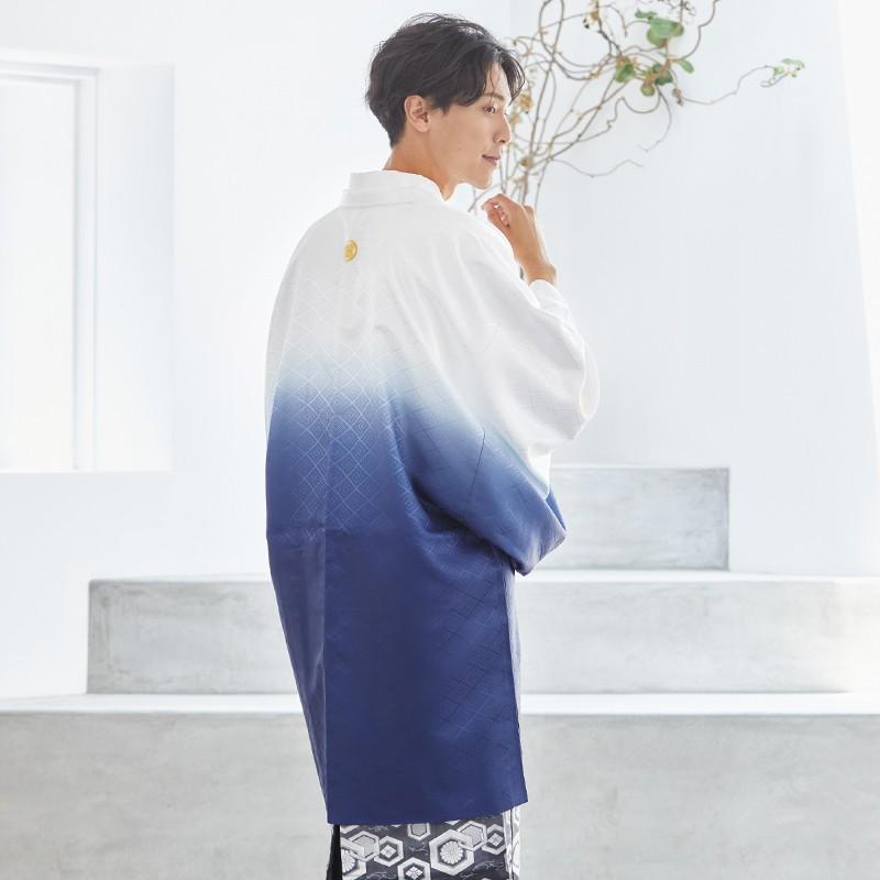 2月〜12月利用 紋付袴 男 レンタル 結婚式 式典  白紺紋付×柄袴 卒業式 羽織袴 対応身長178〜182cm Y018-Y180_6