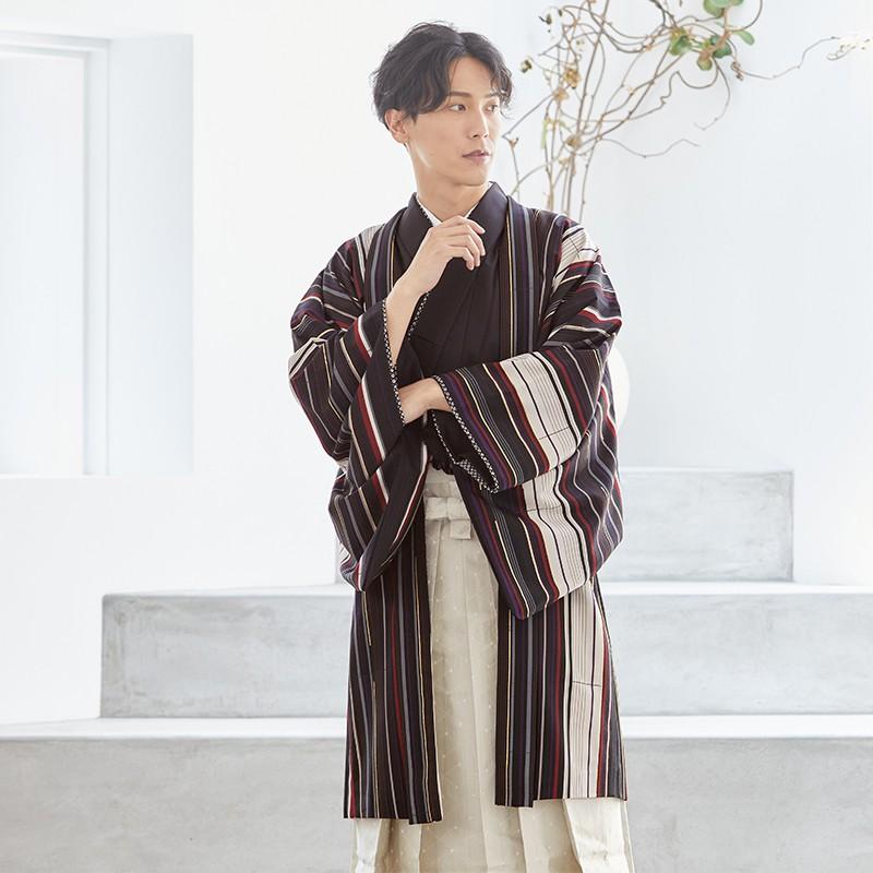 紋付袴 男 レンタル 結婚式 式典 CIAOPANIC 黒 縦縞×柄袴 卒業式 紋付袴 男 レンタル 結婚式 式典 CIAOPANIC 黒 縦縞×柄袴 卒業式