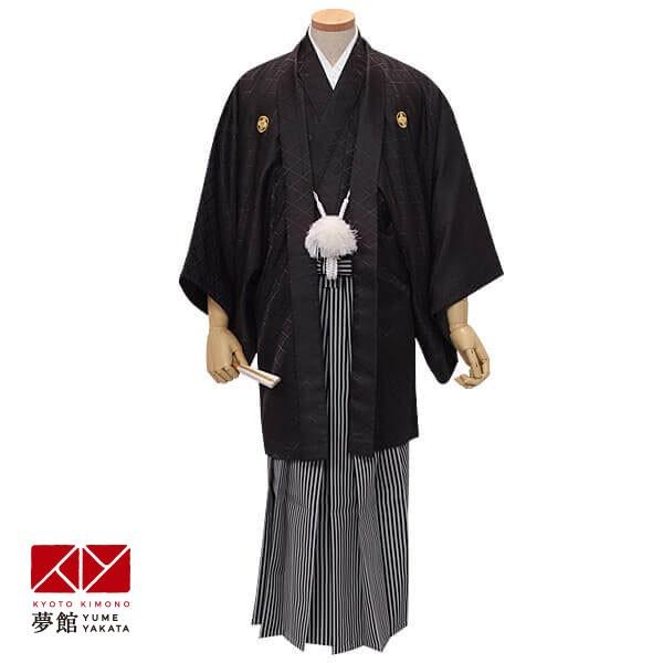 海外輸入 1月利用 紋付 羽織袴 レンタル 成人式 卒業式 黒紋付 縞袴 対応身長168 172cm Ys001 Y170 メーカー包装済 Zoetalentsolutions Com