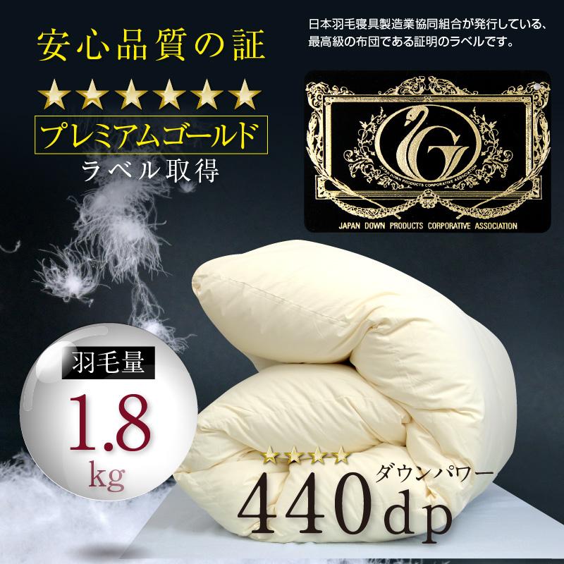 羽毛布団 キング 日本製 ヨーロピアン マザーホワイトダック ダウン95